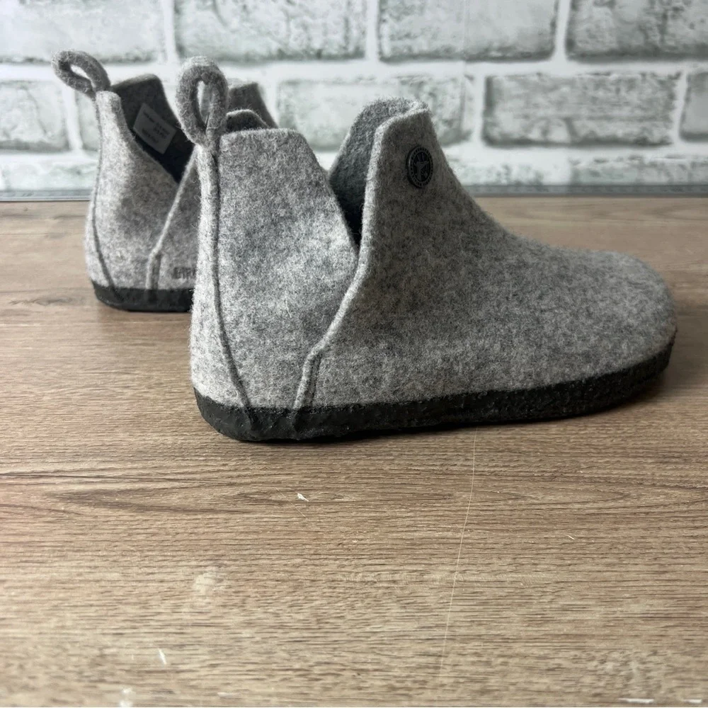 Birkenstock Kids Gray Wool Slippers‎